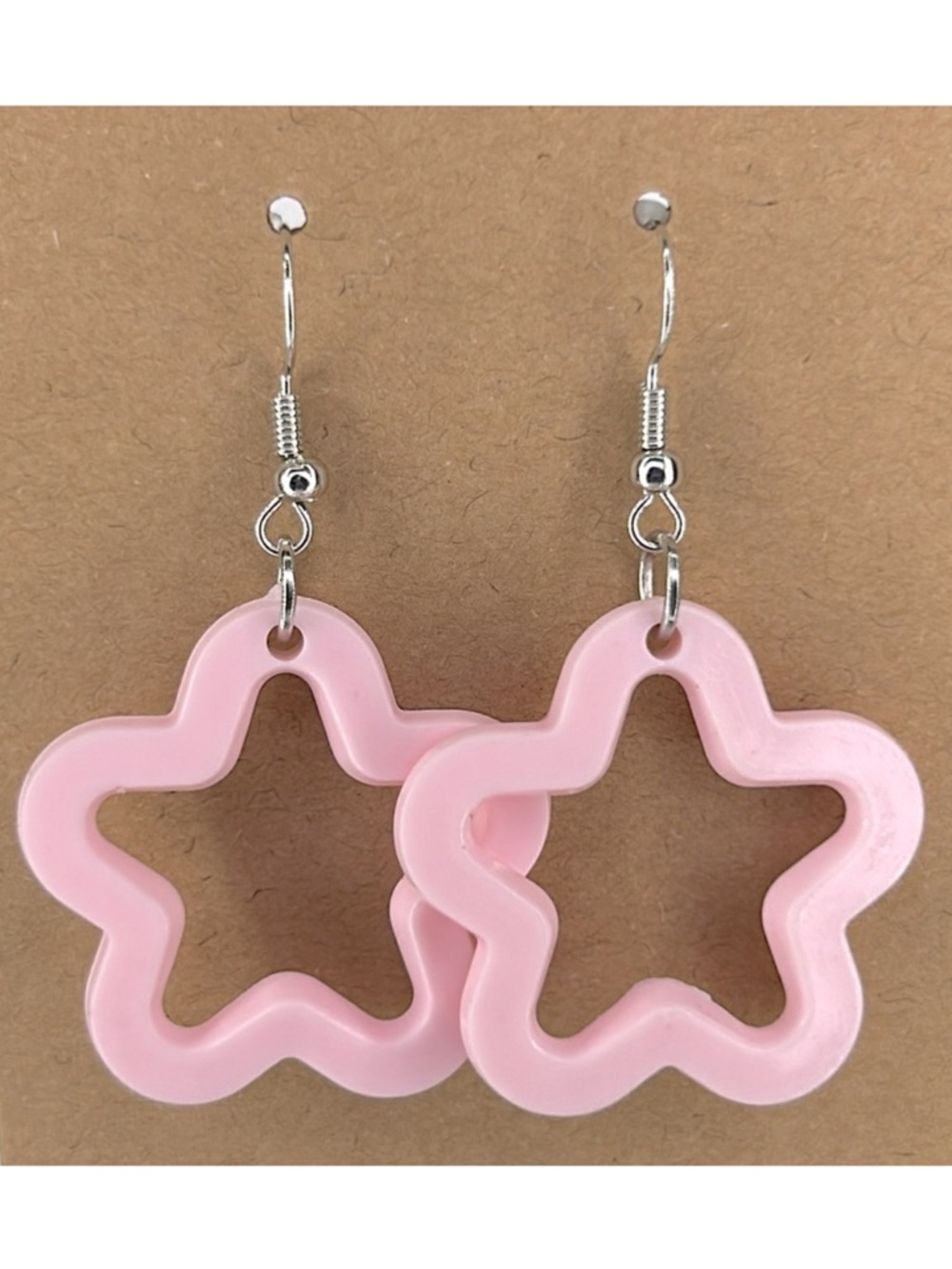 Pink Star Dangle Earrings Acrylic Fashion Jewelry